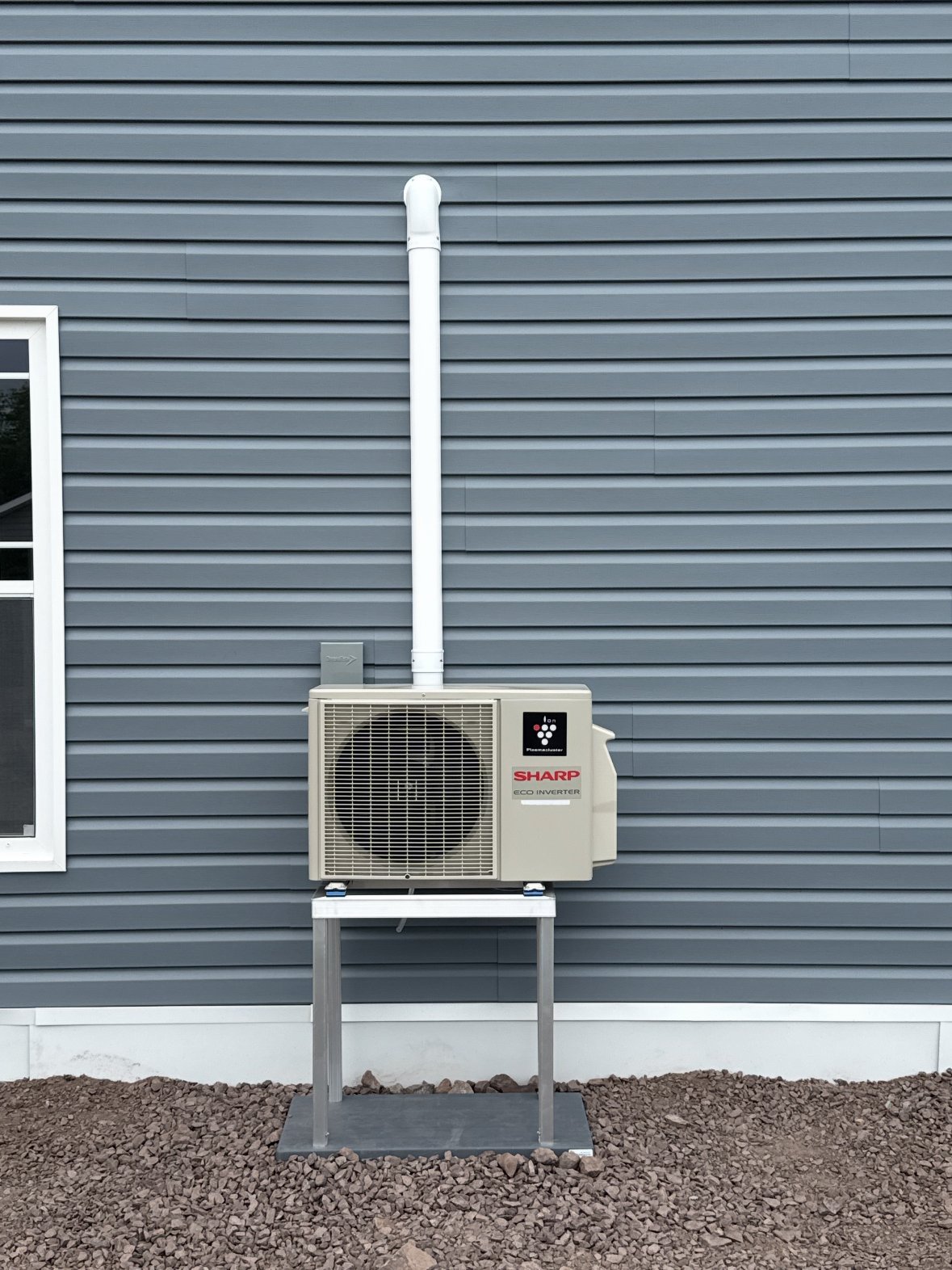 Sharp eco inverter heat pump exterior unit installation